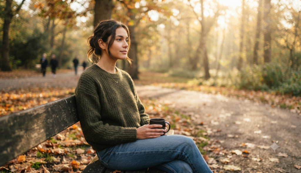 Person reflecting quietly before asking a personal question.